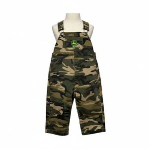 John Deere Baby‎ Overalls Camouflage Cotton Logo Bib Kids 9-12M Camo Romper
